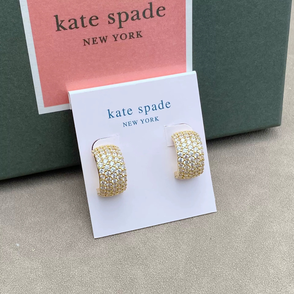 kate spade Silver Moissanite Round Hoop Earrings Unisex